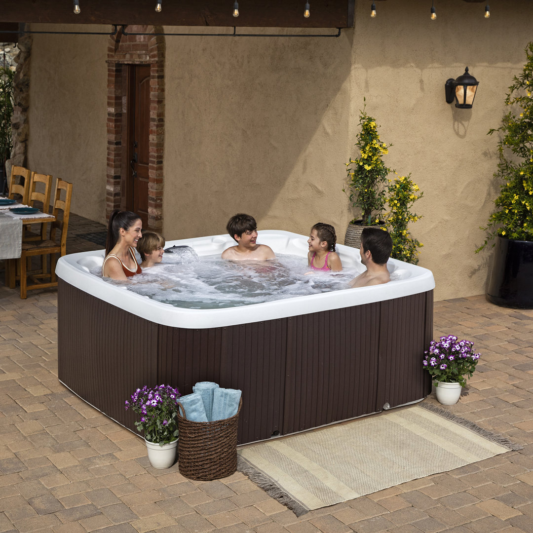 Lifesmart Spas LS600DX 230 Volt 7-Person 65-Jet Square Hot Tub with Ozonator